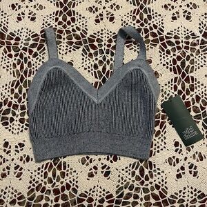 Wild Fable Charcoal Ribbed Bralette or Cropped Tank